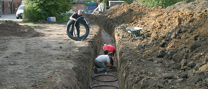 Ground source heat pump groundworks